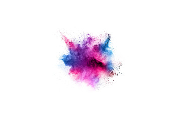 abstract powder splatted background. Colorful powder explosion on white background. Colored cloud....