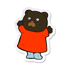 sticker of a funny cartoon black bear