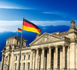 Fototapeta na wymiar German parliament (Reichstag) building in Berlin, Germany
