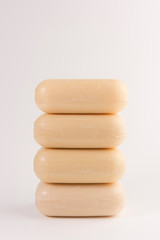 pieces of natural soap isolated on a white background