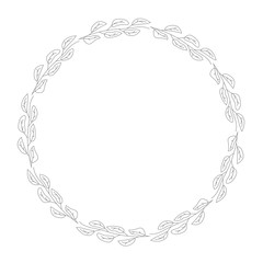 Doodle illustration. Hand drawn frame. Vintage set of doodle wreath. Great design for any purposes. Isolated vector. Hand drawn doodle. Vector floral design card. Sketch vector illustration.