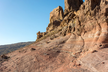 Fototapeta premium Spectacular landscape with many interesting forms of volcanic activity.