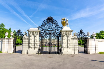 Upper Belvedere palace entrance, Vienna, Austria - obrazy, fototapety, plakaty