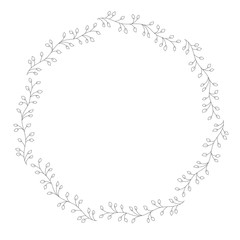 Doodle illustration. Hand drawn frame. Vintage set of doodle wreath. Great design for any purposes. Isolated vector. Hand drawn doodle. Vector floral design card. Sketch vector illustration.