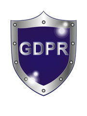 General regulations on the protection of personal data. Data security protocols.Emblem, logo - a shield with an abbreviation GDPR