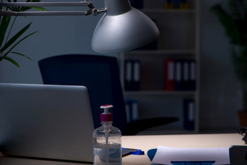 No body in doctor's room in the hospital at night 