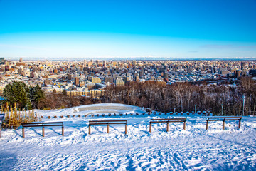 札幌旭山記念公園雪景色冬風景
