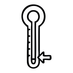 line drawing cartoon cold thermometer