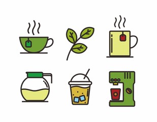 Set of tea vector illustration isolated on white 