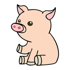 Obraz na płótnie Canvas quirky hand drawn cartoon pig