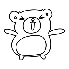 line drawing kawaii cute teddy bear