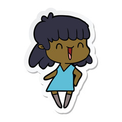sticker of a cartoon woman
