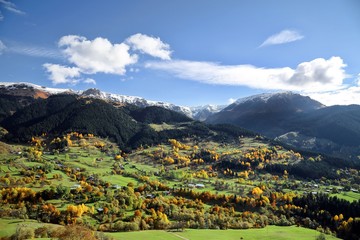 Fototapeta premium Autumn forest and village photos.artvin turkey 