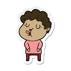 sticker of a cartoon man singing