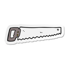 sticker of a cartoon saw