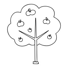 quirky line drawing cartoon tree