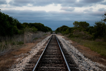 Fototapeta premium Railroad to blue sky