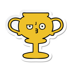 sticker of a cute cartoon trophy