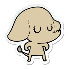 Fototapeta premium sticker of a cute cartoon elephant
