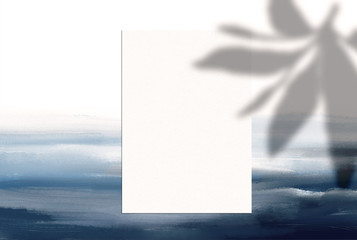 scene, stationery mock up for social media  with shadow. Background with sunlight