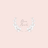 Vector Floristic Feminine Brand Logo Template Frame.