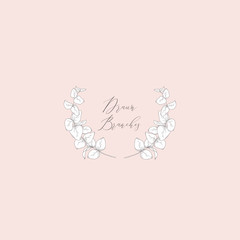 Vector Floristic Feminine Brand Logo Template Frame.