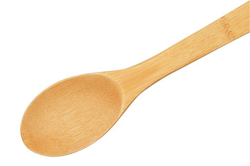 Isolated wooden spoon. One wooden spoon isolated on white background with clipping path
