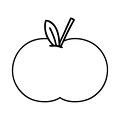 line drawing cartoon red apple