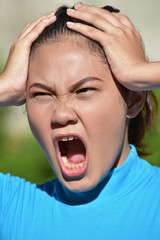 A Stressed Female Woman
