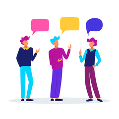 People with speech bubbles. People chatting. Communication concept vector illustration.