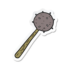 sticker of a cartoon mace