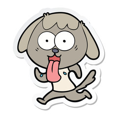 sticker of a cute cartoon dog