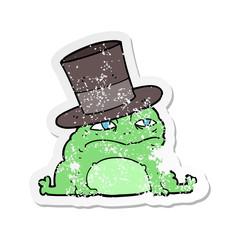 distressed sticker of a cartoon rich toad