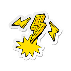sticker of a cartoon lightning bolt doodle