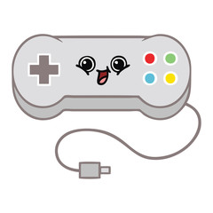 flat color retro cartoon game controller