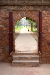 Entrance of Isa Khan tomb, Humayun's tomb complex, Delhi, India