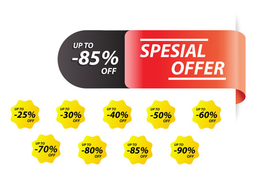 Vector illustration of spicial offer realistic tag for webpage and advertising