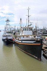 Fototapeta na wymiar Fishing boats in Steveston Harbor, Canada