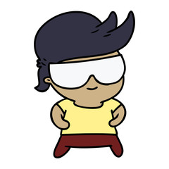 cartoon kawaii kid with shades