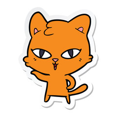 sticker of a cartoon cat