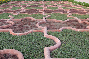 Angoori Bagh or Garden of Grapes at Agra Fort. It's symmetrical garden near Dewan-e-Khaas. It was a...