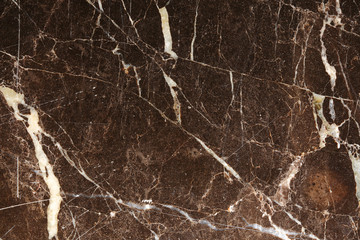 white pattern in dark brown marble texture background