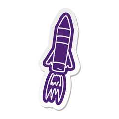 cartoon sticker of a space rocket
