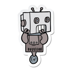 sticker of a cartoon robot