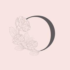 Vector Blooming Floral Initial O Monogram and Logo