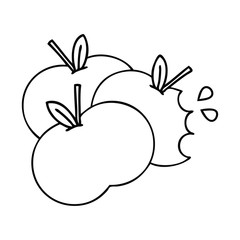 line drawing cartoon apples