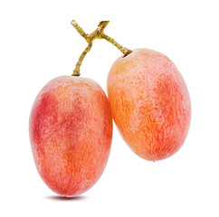 Fresh grapes isolated on white background with clipping pass