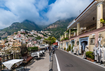Fototapeta na wymiar Street view of Positano town , Amalfi Coast, Italy.