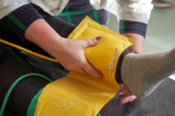 Peripheral artery disease measuring for patient ankle brachial index (ABI) test