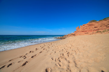footsteps on the beach